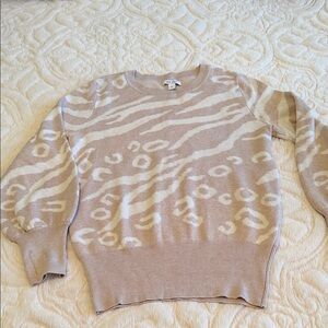 Nine West Beige Animal Print Sweater